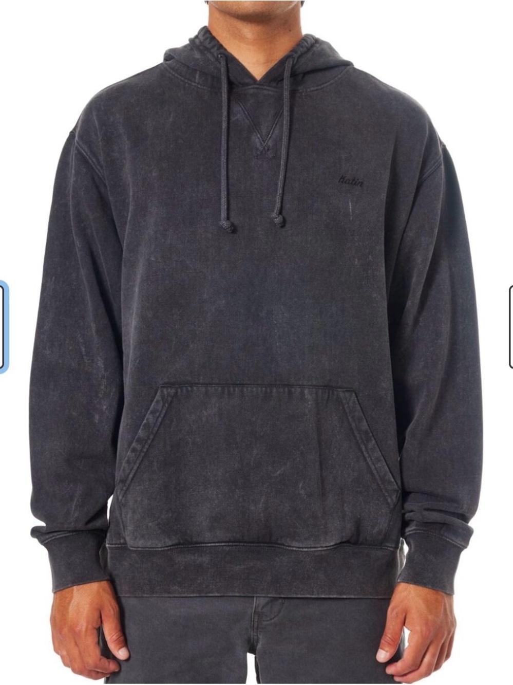 Katin EMB Men’s Washed Black Hooded Sweatshirt Lounge Pullover Urban Outfitters